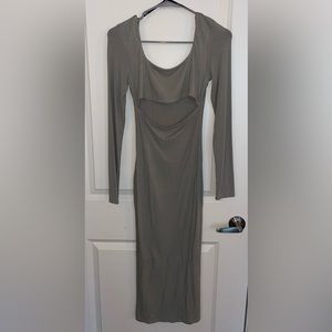 Green forever 21 long sleeve keyhole front bodycon maxi dress, never worn size M